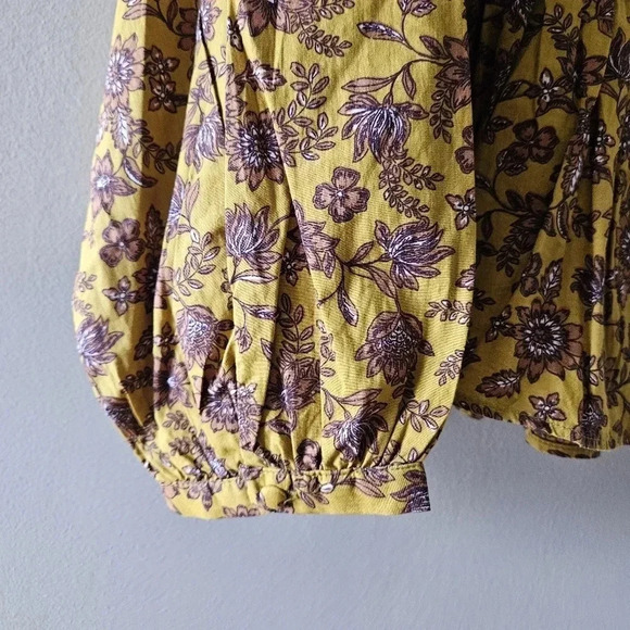 Sam Edelman Women's Cilian Cotton Smock-Waist Peplum Blouse Size Small. - Picture 9 of 16